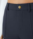 Einfarbige, schmale Wanderhose mit hohem Bund, mehreren Taschen
