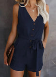 Hazel | Linnen Jumpsuit met Strikdetail