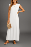 Roos | Mouwloze Maxi Jurk