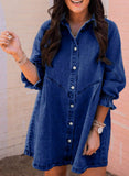 Ariel™ | Denim Jurk met Pofmouwen