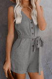 Hazel | Linnen Jumpsuit met Strikdetail
