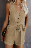 Hazel | Linnen Jumpsuit met Strikdetail