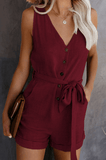 Hazel | Linnen Jumpsuit met Strikdetail