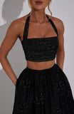 Alani Crop Top - Black Sparkle