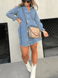 Ariel™ | Denim Jurk met Pofmouwen