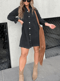 Ariel™ | Denim Jurk met Pofmouwen