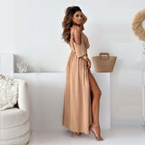 Victoria – Elegant Deep V Maxi Dress
