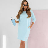 Eva™ | Midi Jurk met Ronde Hals